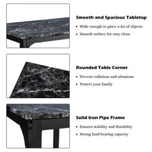 Load image into Gallery viewer, 3 Piece Counter Height Dining Set Faux Marble Table-Black
