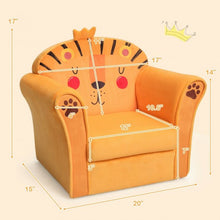 Load image into Gallery viewer, Kids Armrest Lion Upholstered Sofa
