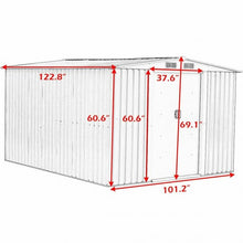 Load image into Gallery viewer, Galvanized Steel Garden Storage Shed Tool House-Gray
