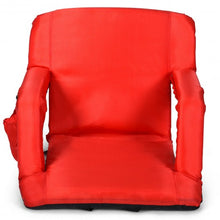 Load image into Gallery viewer, Stadium Seat Portable Chair with Backs and Padded Cushion-Red
