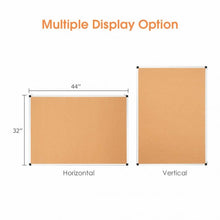 Load image into Gallery viewer, 44&quot; x 32&quot; Cork Notice Pin Board  with Aluminium Frame-1 Pack
