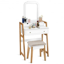 Load image into Gallery viewer, Makeup Vanity Table Dressing table and Cushioned Stool Set

