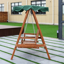 Load image into Gallery viewer, Outdoor 2 Person Larch Wooden Swing Loveseat
