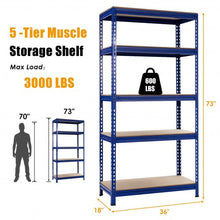 Load image into Gallery viewer, 5-Tier Steel Shelving Unit Storage Shelves Heavy Duty Storage Rack-Blue

