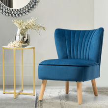 Load image into Gallery viewer, Armless Accent Chair Modern Velvet Leisure Chair-Blue
