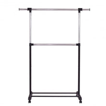 Load image into Gallery viewer, 2 Rod Garment Rack Adjustable Clothes Hanger
