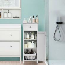 Load image into Gallery viewer, Wooden Storage Free-Standing Floor Cabinet with Drawer and Shelf-White
