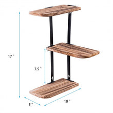Load image into Gallery viewer, Wall Corner Shelves 3-Tier Rustic Wood Floating Storage Shelves
