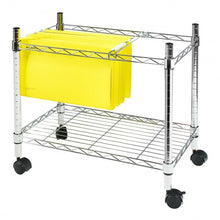 Load image into Gallery viewer, Metal Rolling File Cart for Folder Storage-Silver
