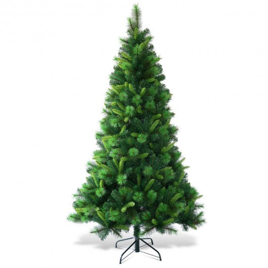 7 ft Pre-Lit PVC Artificial Christmas Tree with Multicolor Lights-7'