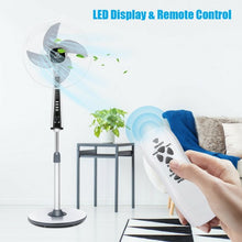 Load image into Gallery viewer, 15&quot; 4 Blades 3-Speed Height Adjustable Remote Control Pedestal Fan
