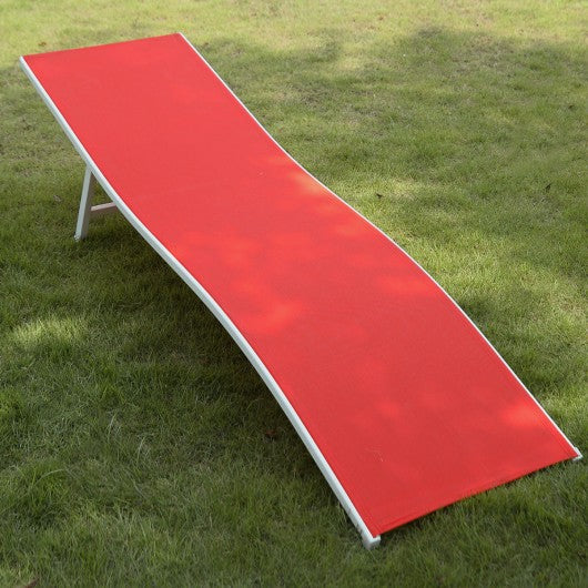 Outdoor Chaise Lounge Chair - Red