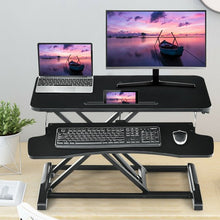 Load image into Gallery viewer, Converter Adjustable Riser Stand Desk with Keyboard Tray-Black
