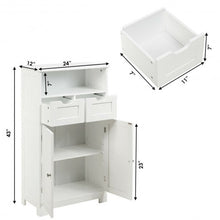 Load image into Gallery viewer, Bathroom Wooden Side Cabinet  with 2 Drawers and 2 Doors-White
