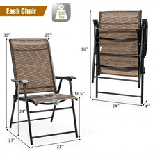 Load image into Gallery viewer, 2 Pcs Outdoor Patio Folding Chair with Armrest for Camping Lawn Garden
