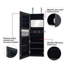 Load image into Gallery viewer, Lockable Storage Jewelry Cabinet with Frameless Mirror-Black
