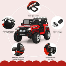Load image into Gallery viewer, 12V Kids Remote Control Electric  Ride On Truck Car with Lights and Music -Red
