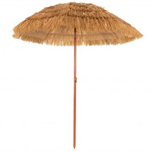 Load image into Gallery viewer, 6.5ft Portable Thatched Tiki Beach Umbrella with Adjustable Tilt for Poolside and Backyard
