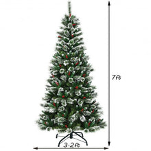 Load image into Gallery viewer, 7 ft Snow Flocked Artificial Christmas Hinged Tree
