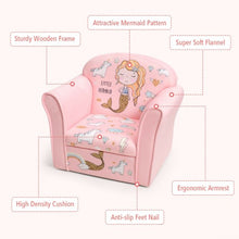 Load image into Gallery viewer, Kids Mermaid Armrest Couch Upholstered  Sofa
