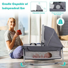 Load image into Gallery viewer, 4-in-1 Convertible Portable Baby Play yard with Toys and Music Player-Gray
