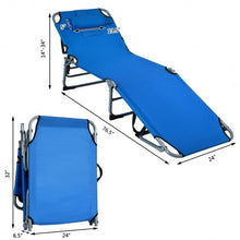 Load image into Gallery viewer, Folding Chaise Lounge Chair Bed Adjustable Outdoor Patio Beach-Blue
