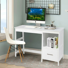 Load image into Gallery viewer, 47.5&quot; Modern Home Computer Desk with 2 Storage Drawers-White
