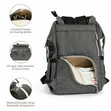 Load image into Gallery viewer, Waterproof Large Diaper Bag Backpack w/ USB Charging
