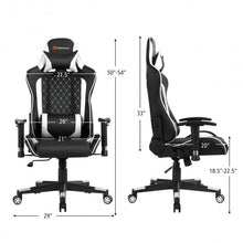 Load image into Gallery viewer, Massage Gaming Chair with Lumbar Support and Headrest-White

