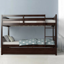 Load image into Gallery viewer, Full over Full Bunk Bed Platform Wood Bed-Brown
