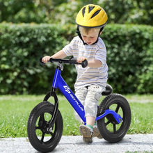 Load image into Gallery viewer, Black/Pink/Blue 12&quot; Balance Kids No-Pedal Learning Bicycle -Blue
