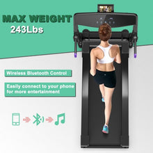 Load image into Gallery viewer, 3HP Folding Electric Treadmill Running Machine with Bluetooth Speaker-Purple
