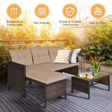 Load image into Gallery viewer, 3 Piece Patio Wicker Rattan Sofa Set
