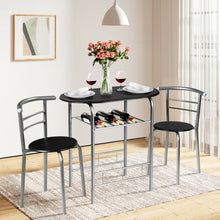 Load image into Gallery viewer, 3 pcs Home Kitchen Bistro Pub Dining Table 2 Chairs Set- Silver
