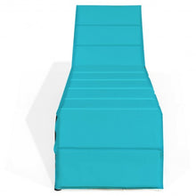 Load image into Gallery viewer, Patio Rattan Lounge Chair Back Adjustable Chaise Recliner  w/Cushioned-Turquoise
