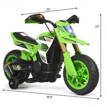 Load image into Gallery viewer, 6V Electric Kids Ride-On Battery Motorcycle with Training Wheels -Green
