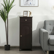 Load image into Gallery viewer, Wooden Storage Free-Standing Floor Cabinet with Drawer and Shelf-Brown

