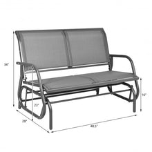 Load image into Gallery viewer, Swing Glider Chair 48&quot; Loveseat Rocker Lounge Backyard-Gray
