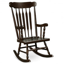 Load image into Gallery viewer, Solid Wood Porch Glossy Finish Rocking Chair-Coffee
