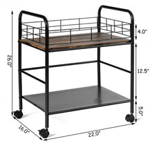 Load image into Gallery viewer, 2-Tier Storage Rolling Cart Trolley with Lockable Wheels Organizer
