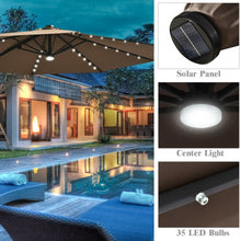 Load image into Gallery viewer, 10 Ft Patio Offset Cantilever Umbrella with Solar Lights-Coffee
