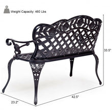 Load image into Gallery viewer, 42.5&quot; Outdoor Furniture Cast Aluminum Antique Garden Bench
