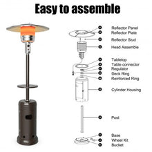 Load image into Gallery viewer, Outdoor Heater Propane Standing LP Gas Steel with Table &amp; Wheels-Brown
