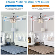 Load image into Gallery viewer, 52&quot; Ceiling Fan with Light Reversible Blade and Adjustable Speed-Silver

