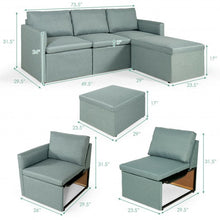 Load image into Gallery viewer, Convertible L-Shaped Sectional Sofa Couch with Reversible Chaise-Green
