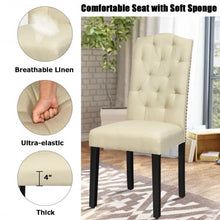 Load image into Gallery viewer, Set of 2 Tufted Upholstered Dining Chair-Beige
