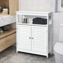 Load image into Gallery viewer, Wood Freestanding Bathroom Storage Cabinet with Double Shutter Door-White
