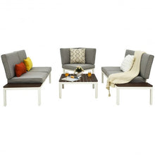 Load image into Gallery viewer, 4PCS Patio Aluminum Conversation Furniture Set
