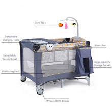 Load image into Gallery viewer, Foldable 2 Color Baby Crib Playpen Playard-Gray
