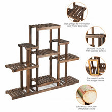 Load image into Gallery viewer, 6-Tier Flower Wood Stand Plant Display Rack Storage Shelf
